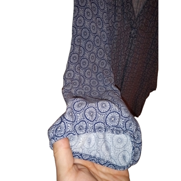 Geo Pattern Tunic Sonoma Lightweight V-Neck 3/4 Slve. Girl Boss Casual Flowy XL - Picture 4 of 9